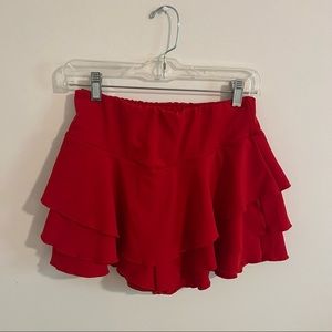 Red Ruffle Skort